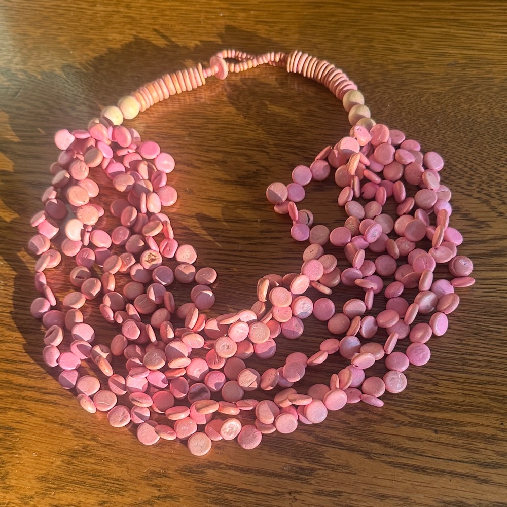 Chic Pink Beaded Necklace